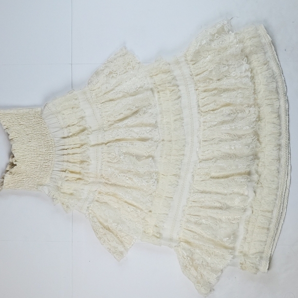 Rancho Estancia Smocked Strapless Layered Ruffle Lace Embroidery Midi Dr… - Picture 10 of 15